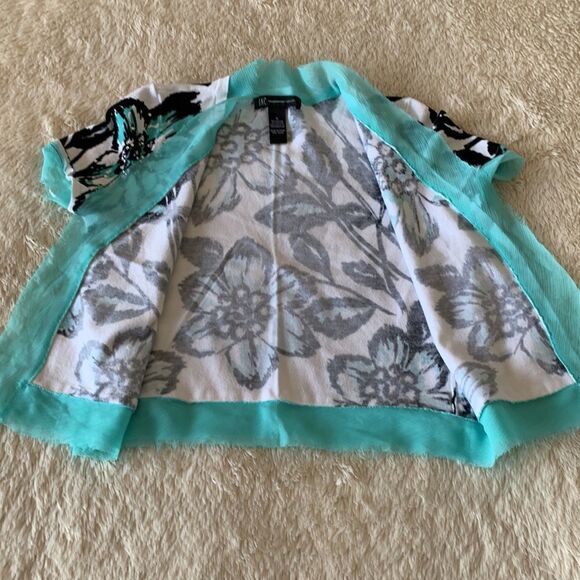 I-N-C black and blue floral sweater cover up - Picture 10 of 16